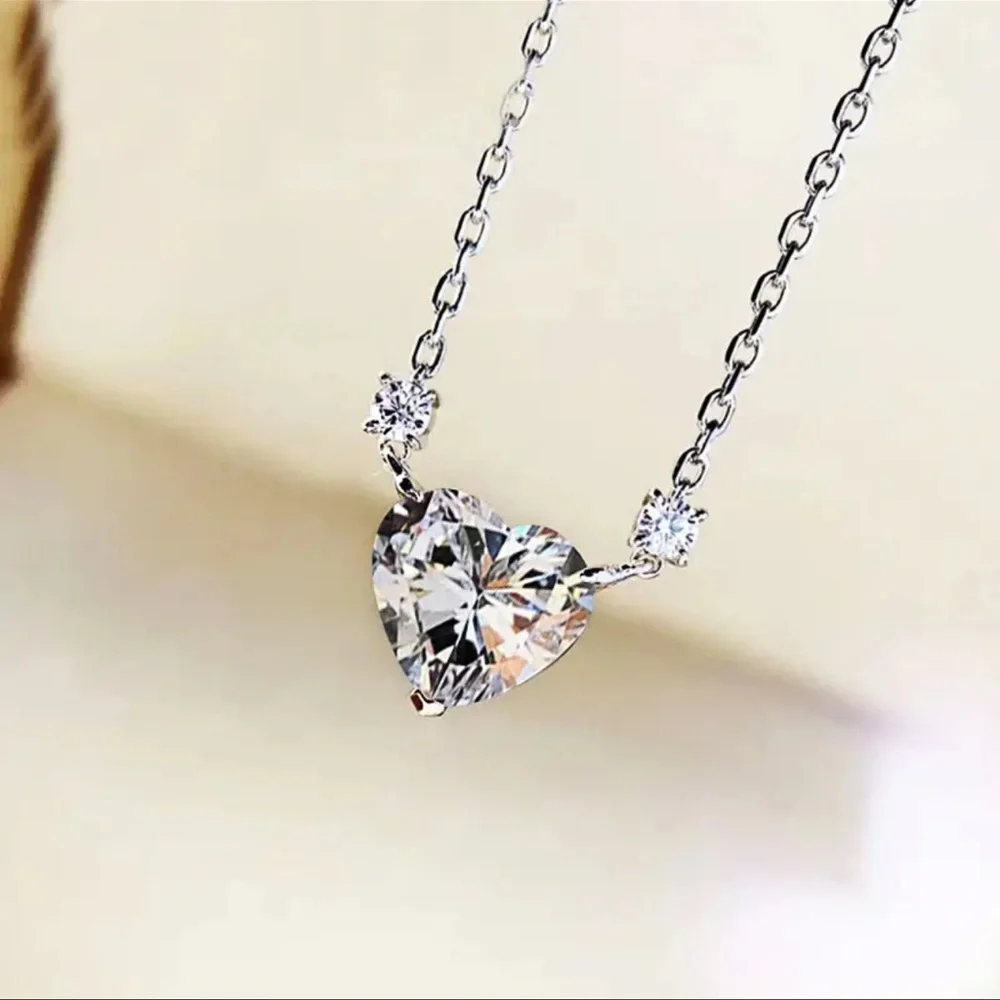 Dainty Crystal Heart Necklace - Picture 12 of 14